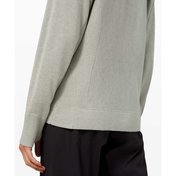 Lululemon Cashlu Knit Pullover US 10 Heathered Green Fern Lightweight Sweater - Picture 3 of 15